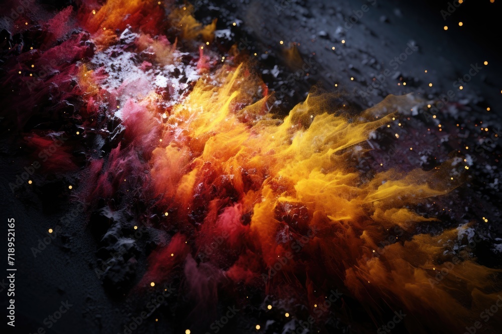 Fototapeta premium Launched colorful dust isolated on white background