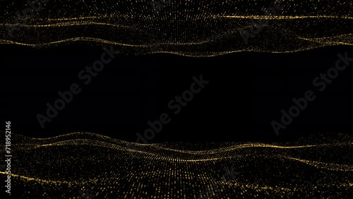 Abstract wave form technology background with golden light digital effect corporate concept