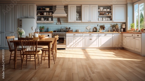 empty kitchen interior with natural light