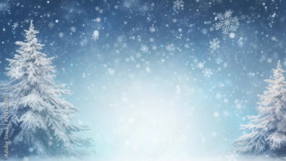 Winter background falling snow on pine tree branches. seamless looping overlay 4k virtual video animation background Winter background falling snow on pine tree branches. seamless looping overlay 4k virtual video animation background