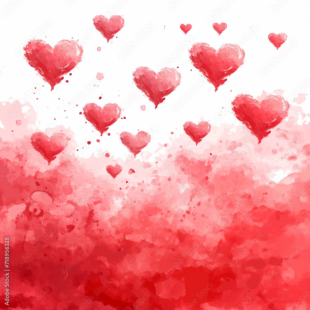 red heart on a pink background