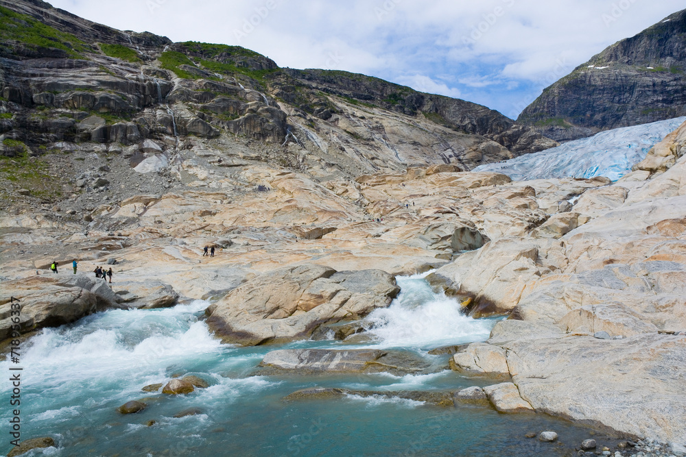 Glacial stream of Nigardsbreen glacier, Norway Glacial stream of Nigardsbreen glacier, Norway