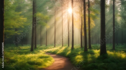 sunrise in the forest