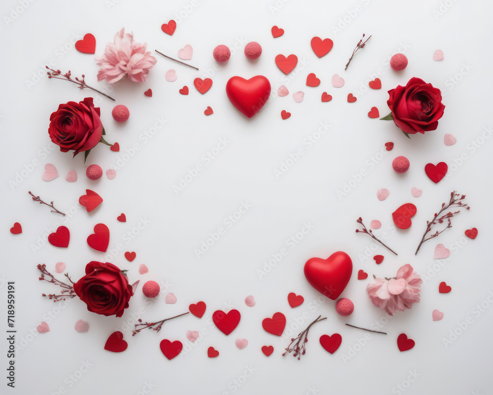 valentine background with red hearts
