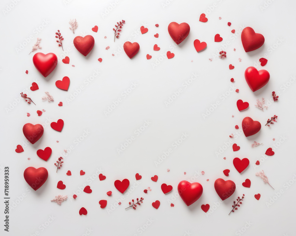 valentine background with red hearts