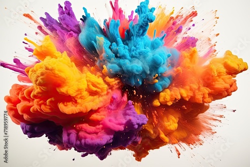 Colorful powder explosion representing power and art.