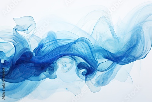 blue abstract watercolor painting on white paper
