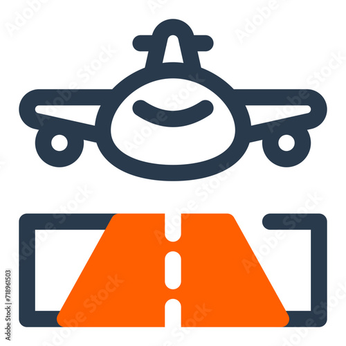 Spacious Runway for Takeoff Vector Icon Illustration