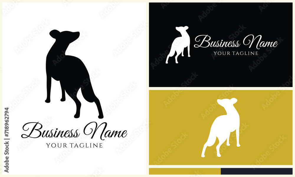 silhouette dog bulldog logo template