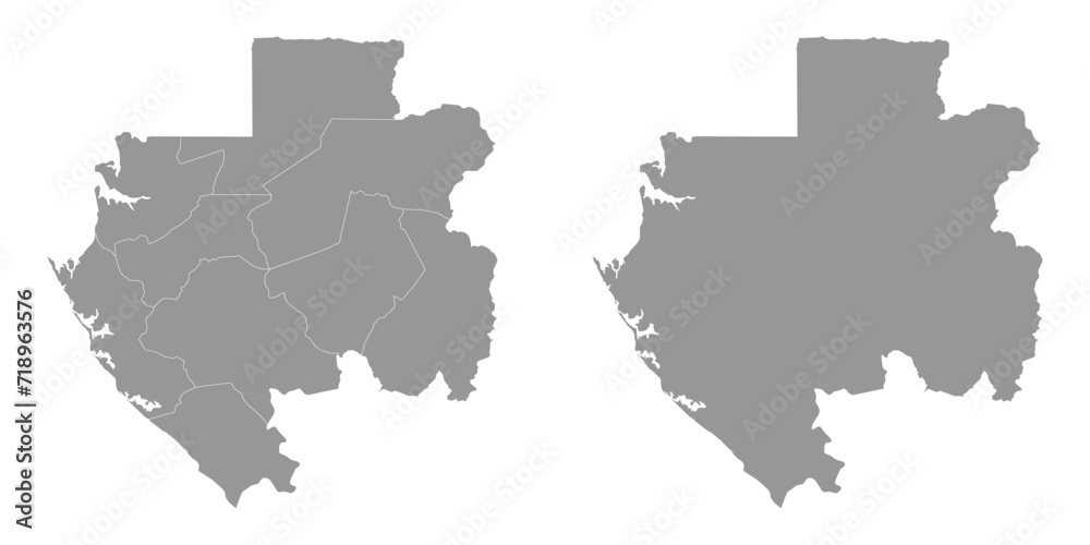 Gabon map with administrative divisions. Vector illustration.