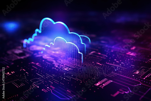 Cloud data technology concept abstract background. Generative ai.