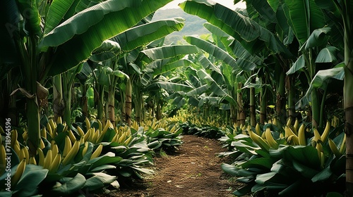 Banana fields on a beautiful day - rural scene concepts