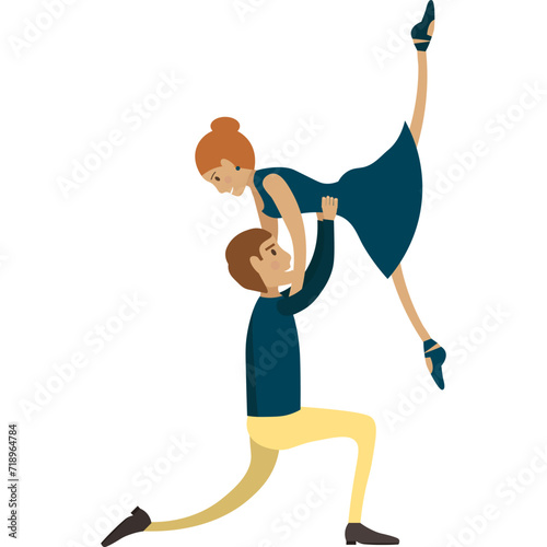 Man and woman dancers vector icon isolated on white