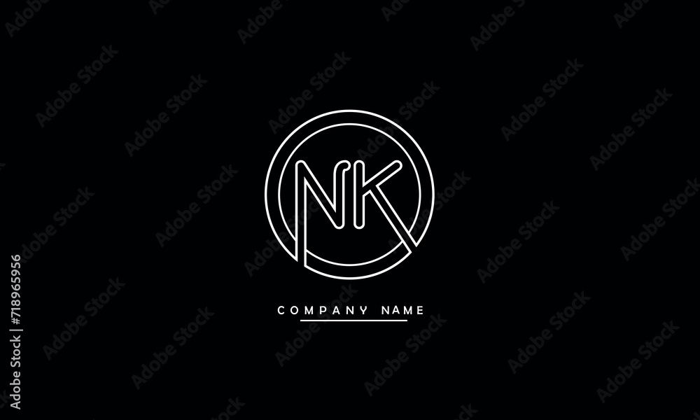 NK, KN, N, K Abstract Letters Logo Monogram NK, KN, N, K Abstract Letters Logo Monogram