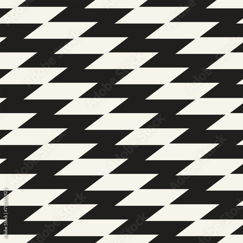 Vector seamless pattern. Repeating geometric elements. Stylish monochrome background design.