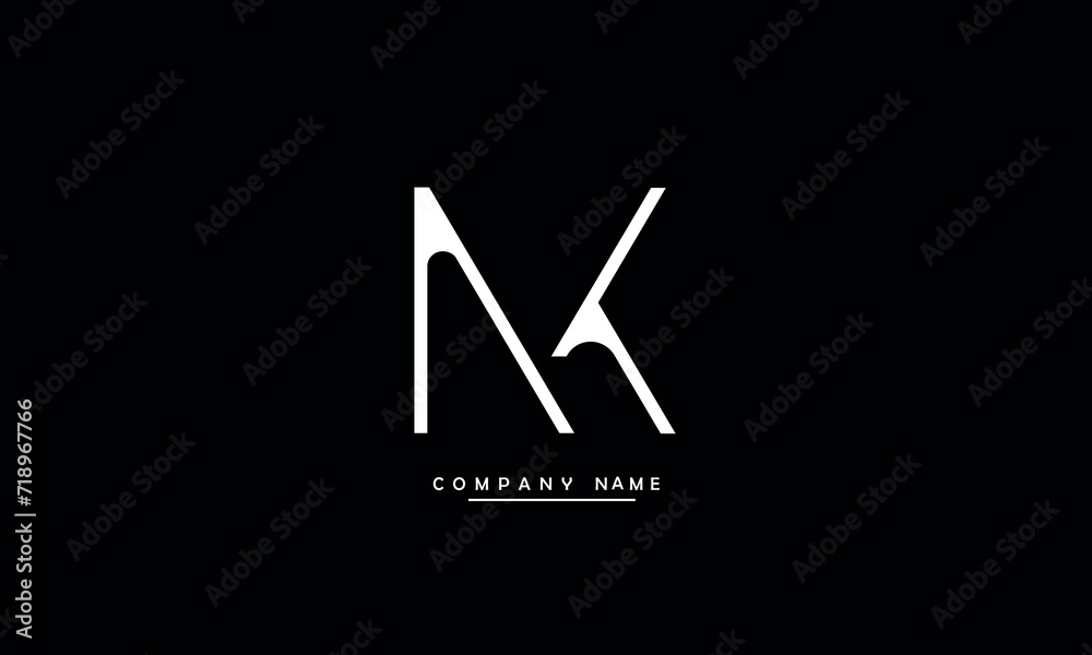 NK, KN, N, K Abstract Letters Logo Monogram NK, KN, N, K Abstract Letters Logo Monogram