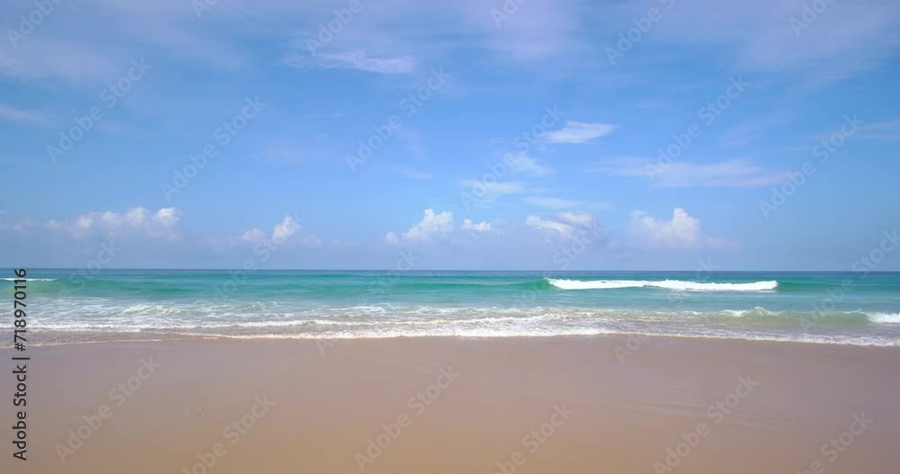 Nature video summer vacation cinematic scene of Empty beach summer without tourism. ProRes422 Nature video summer vacation cinematic scene of Empty beach summer without tourism. ProRes422