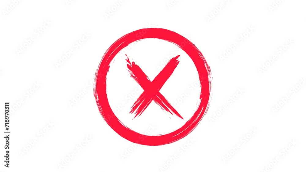 Red cross brush paint symbol animation on white and alpha channel background. Red cross brush paint symbol animation on white and alpha channel background.