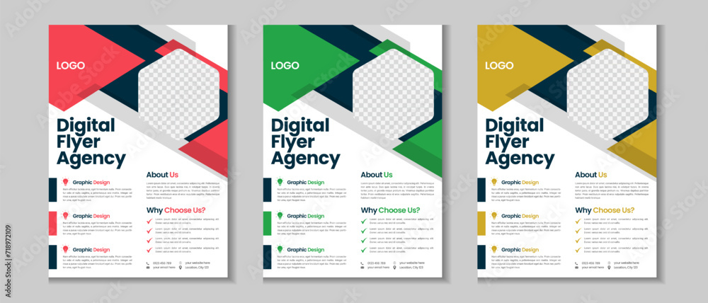 Business flyer collection, corporate poster, flyer bundle, flyer brochure design, annual report, proposal, leaflet, company profile, digital marketing poster and a4 layout with mockup
