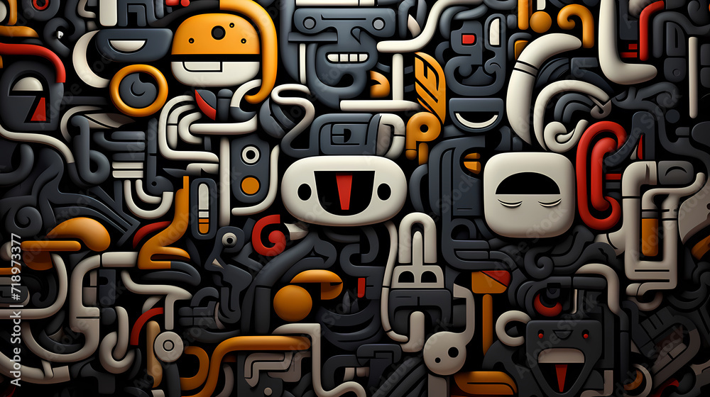 Cute graffiti art abstract background poster web page PPT, art background Cute graffiti art abstract background poster web page PPT, art background