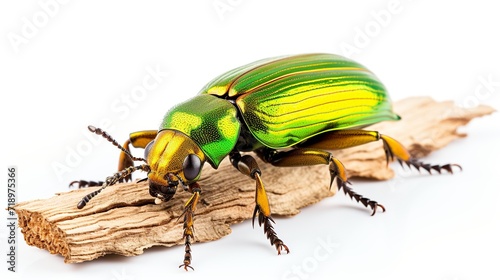 Rose chafer (Potosia cuprea) isolated on white background