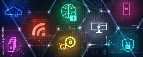 Abstract data background. Futuristic technology style. Elegant digital  background for business cyber presentations.