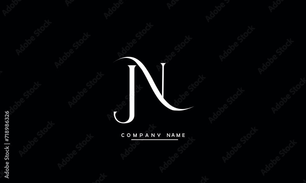 NJ, JN, N, J Abstract Letters Logo Monogram NJ, JN, N, J Abstract Letters Logo Monogram