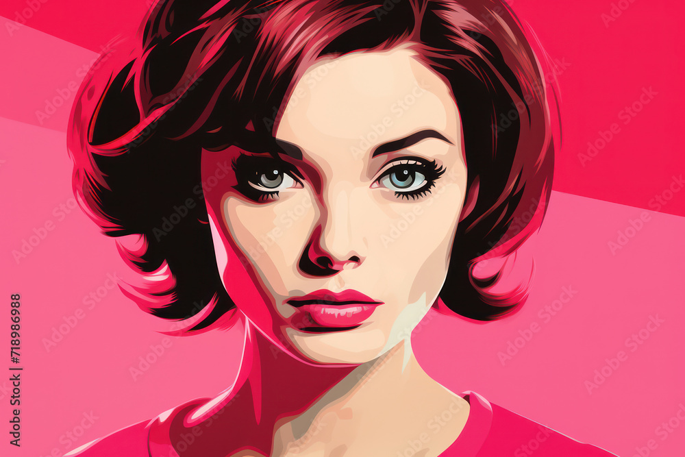 Beauty in Fashion: A Stylish Lady with an Abstract Watercolor Portrait and Retro Glamour Beauty in Fashion: A Stylish Lady with an Abstract Watercolor Portrait and Retro Glamour