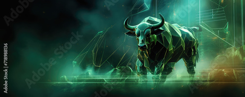 Obraz na płótnie Finance bull market design. Bulls bussiness investment background. w salonie