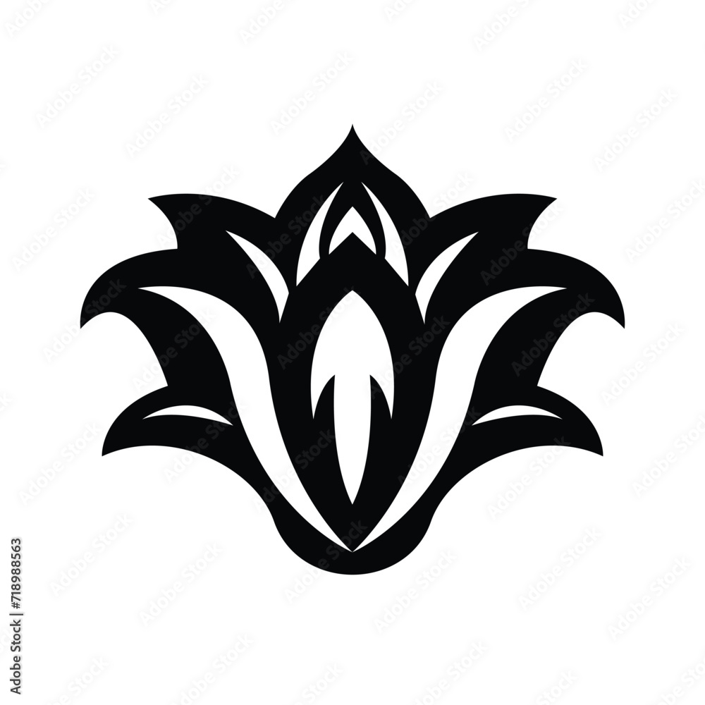 vector flat illustration of simple flower silhouette vector flat illustration of simple flower silhouette