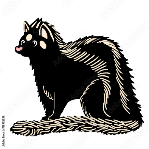 Zorilla African skunk polecat animal cartoon illustration isolated photo