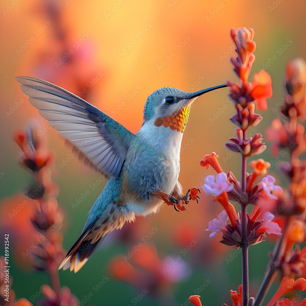 Fototapeta premium hummingbird feeding on a flower