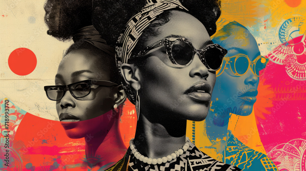 An abstract collage depicting influential women showing diversity, strength and independence. Women's History Month, the legacy of female empowerment. An abstract collage depicting influential women showing diversity, strength and independence. Women's History Month, the legacy of female empowerment.