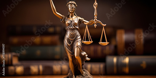 Justice Scales: Balanced Symbol of Legal System and Courtroom