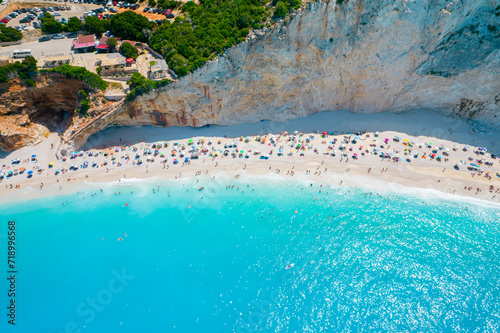 Porto Katsiki beach, view from above. Greece. Drone.