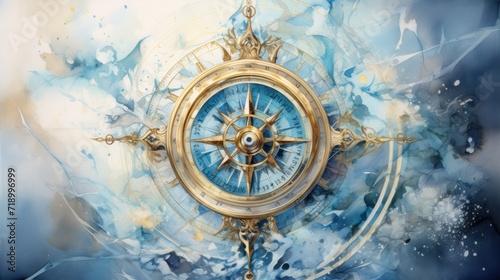 Wallpaper Mural compass rose and compass watercolor Torontodigital.ca