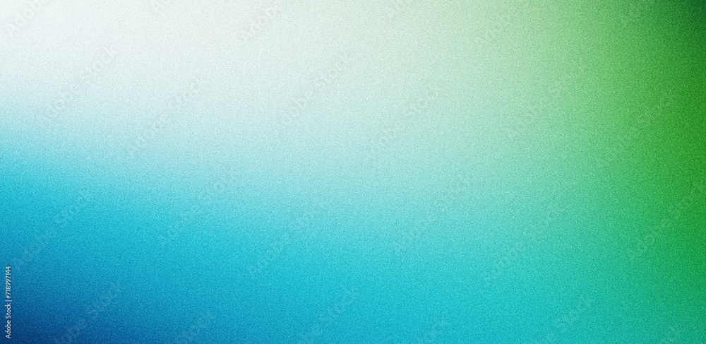 Obraz premium Grainy blue green gradient background, smooth noise texture cover header poster backdrop design