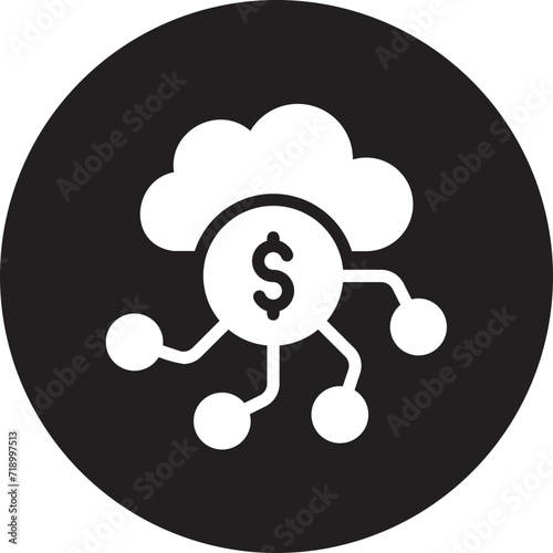 cloud computing glyph icon