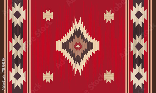 Navajo tribal vector seamless pattern. Native American ornament. Ethnic South Western decor style. Boho geometric ornament. blanket, rug. Woven carpet