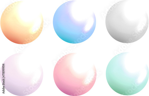 set of pearl watercolor illustration hand drawn 