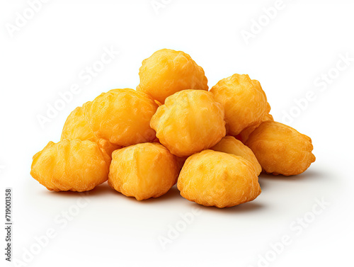 Cheese puffs: Crunchy orbs on a pristine canvas, their puffy allure beckons, a cheesy delight in every bite - the ultimate snack indulgence © ArYu Photography