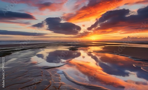 A stunning image of a vibrant sunset wit