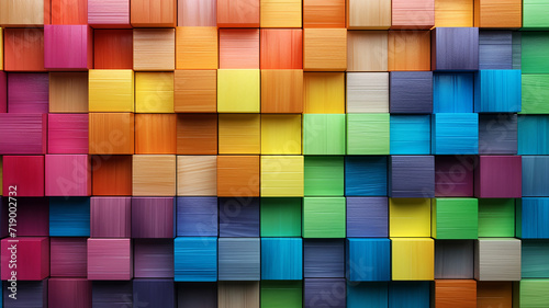 Abstract Geometric Rainbow Colors Colored