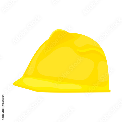 Yellow worker safety hat vector illustration. Safety helmet isolated on white background.