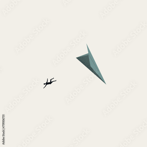 Business failure vector concept. Symbol of fall, depression, crash and stress. Minimal abstract illustration.