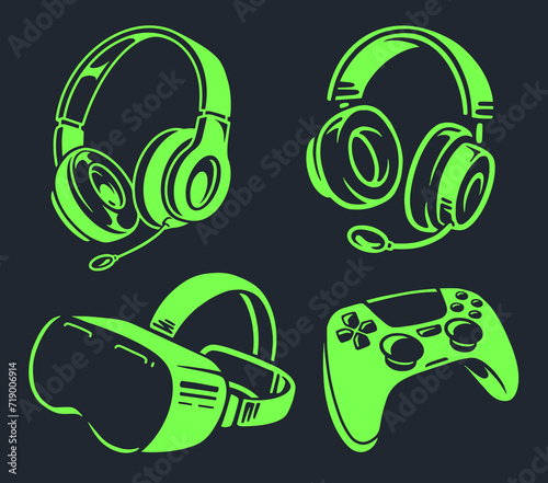 Gaming devices green set element