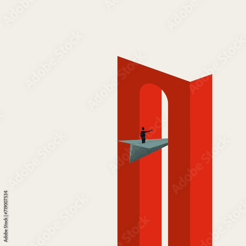 Business journey and mission vector concept. Symbol of success, leadership, growth. Minimal abstract illustration.