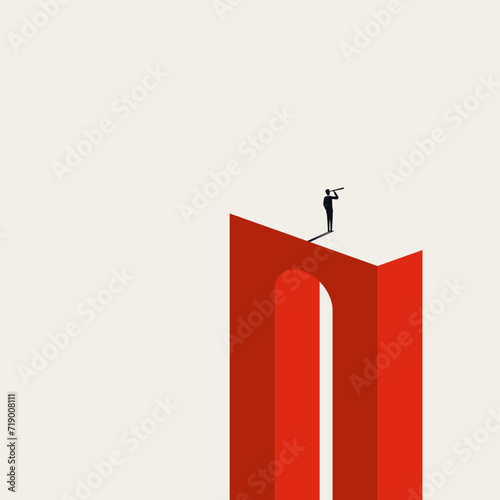 Business leader and visionary, vector concept. Symbol of success, growth, achievement. Minimal abstract illustration.