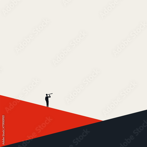 Business leader and vision vector concept. Symbol of leadership, future, strategy and inspiration. Minimal illustration.