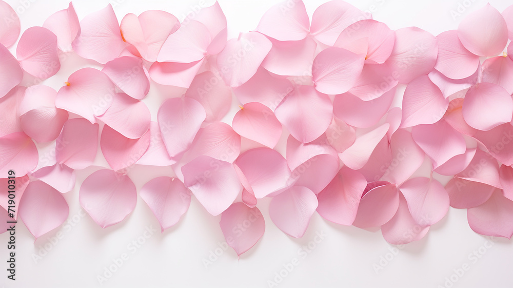 pink petal petals are placed on a white background